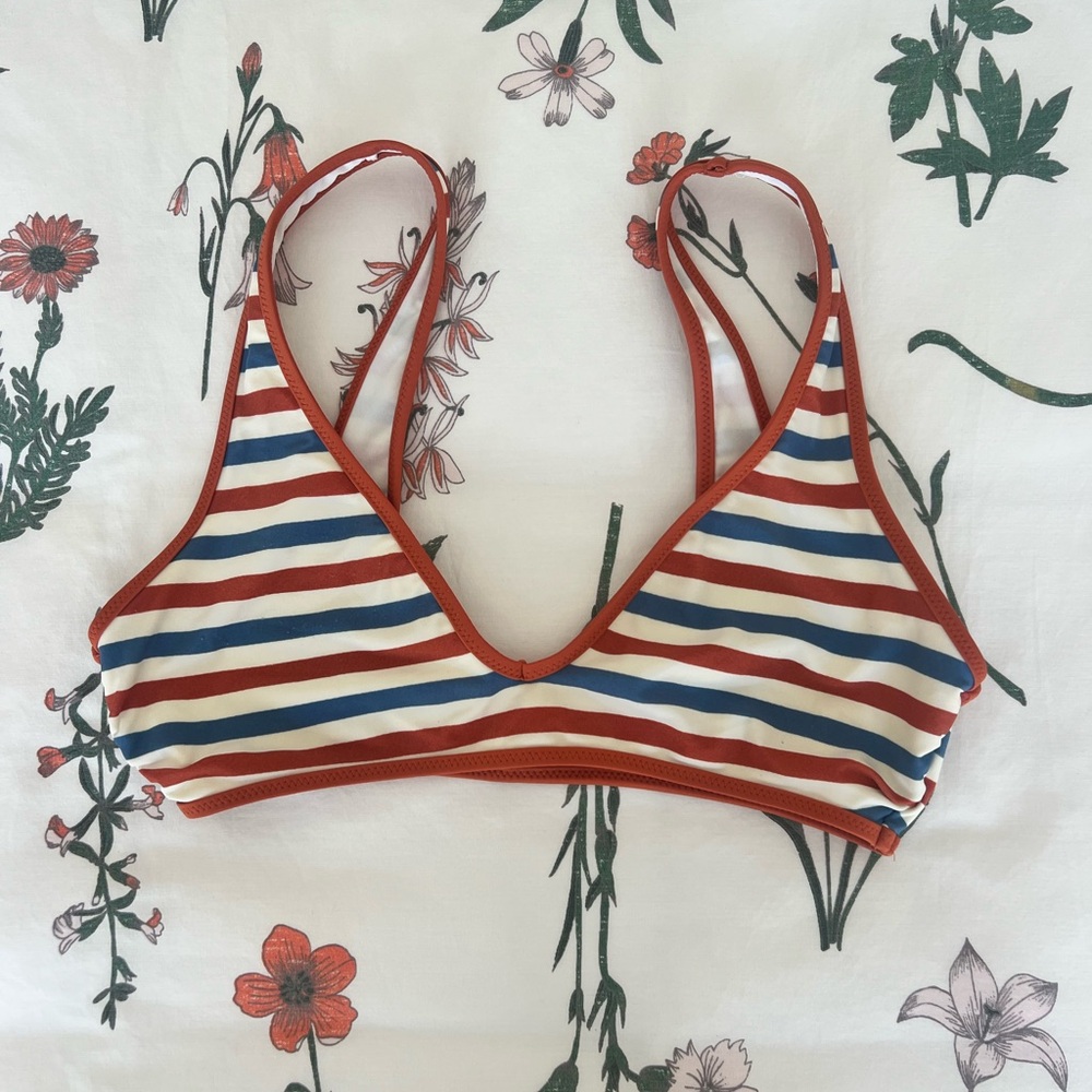 Aerie Striped Triangle Bikini Top